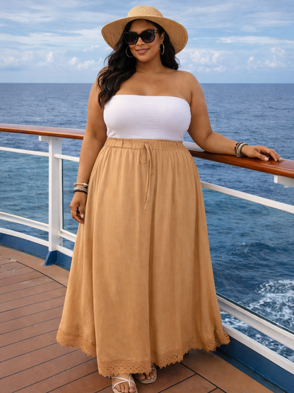 Heather A-line Plus Size Skirt, plus size skirt, detail view