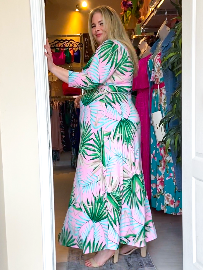 Signature Plus Size Maxi Dress in Tropical Mint Eclipse