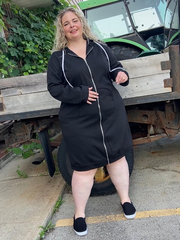 Melrose Plus Size Hoodie Sweatshirt Dress