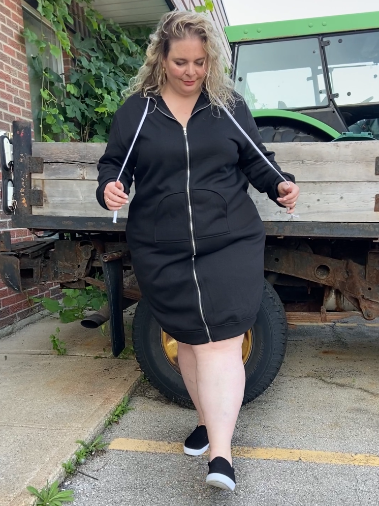 Melrose Plus Size Hoodie Sweatshirt Dress