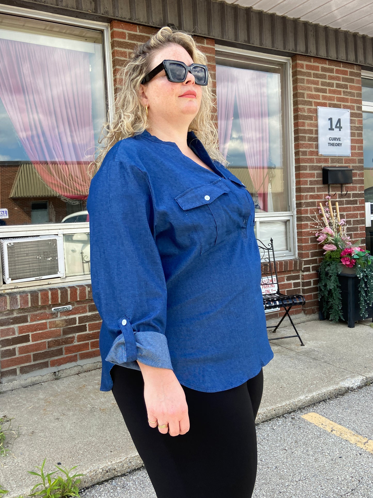 Maribeth Plus Size Jean Shirt