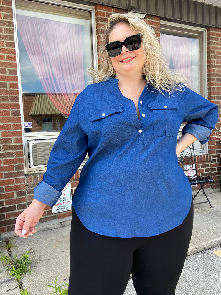 Maribeth Plus Size Jean Shirt