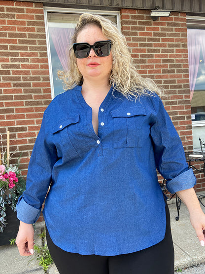 Maribeth Plus Size Jean Shirt