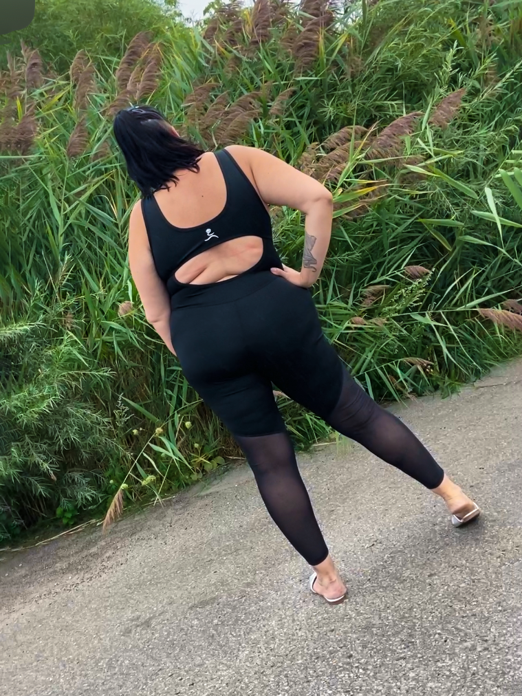 Sadie Open Back Plus Size Jumpsuit by Run Free by Vee