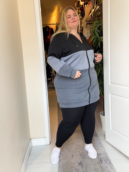 Davina Plus Size Long Hoodie Sweatshirt