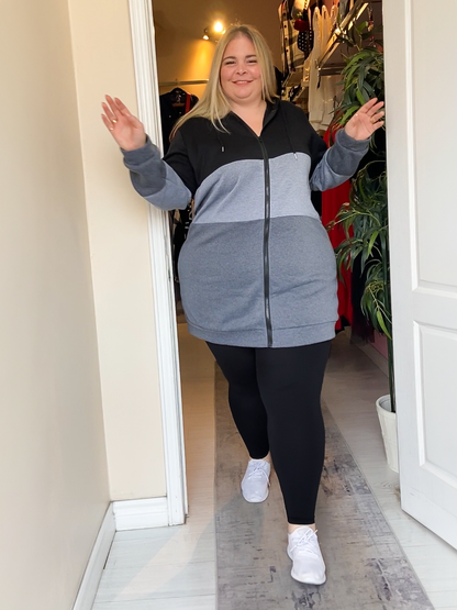 Davina Plus Size Long Hoodie Sweatshirt