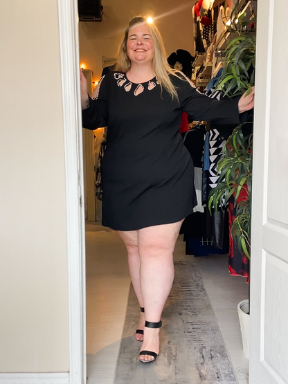 Marlena Plus Size Pearl Embellished Dress