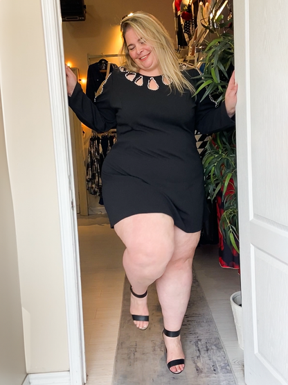 Marlena Plus Size Pearl Embellished Dress