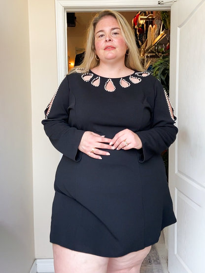 Marlena Plus Size Pearl Embellished Dress