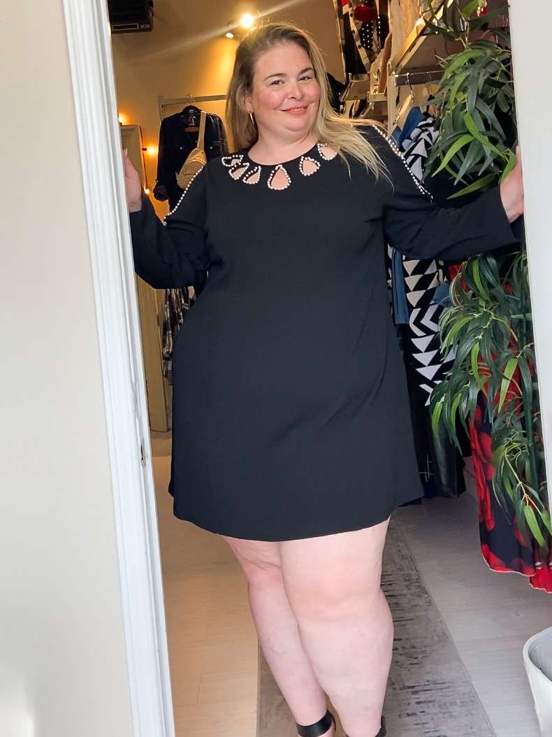 Marlena Plus Size Pearl Embellished Dress