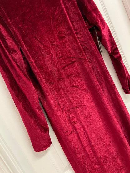 Josie Plus Size Back Ruched Velvet Dress in Wine