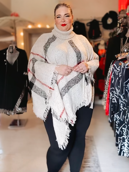 Hannah Plus Size Turtleneck Poncho