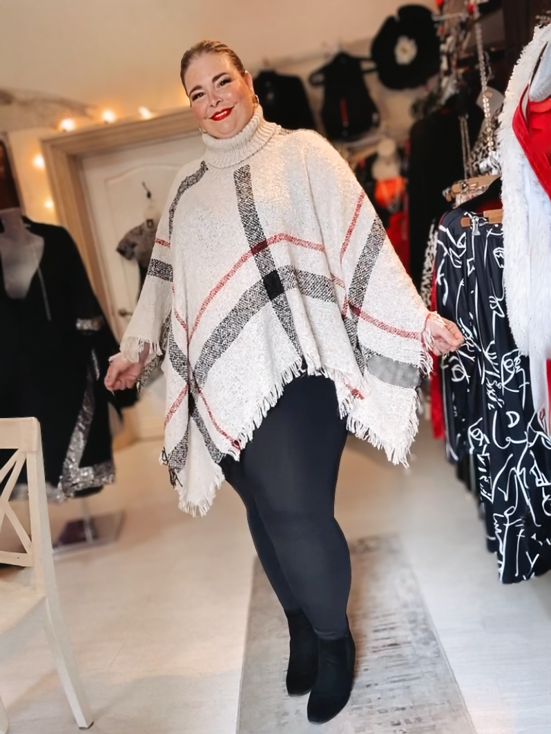 Hannah Plus Size Turtleneck Poncho