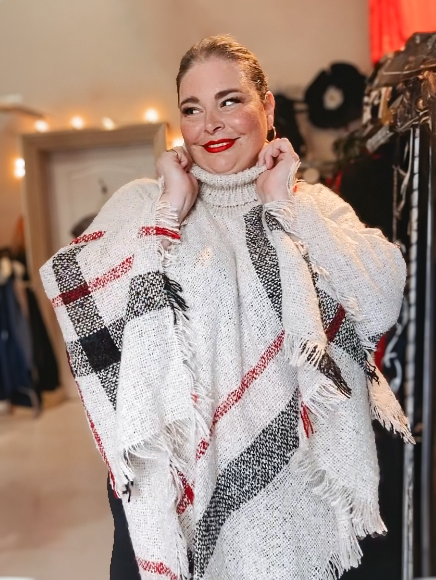 Hannah Plus Size Turtleneck Poncho