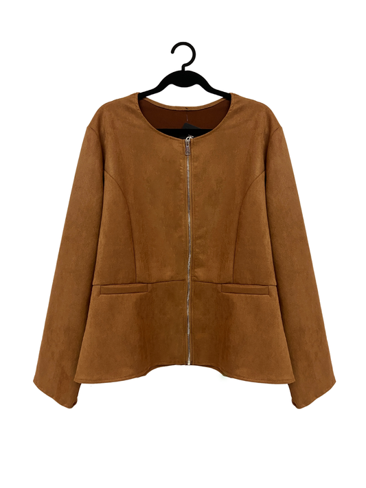 Blake Plus Size Faux Suede Zippered Jacket