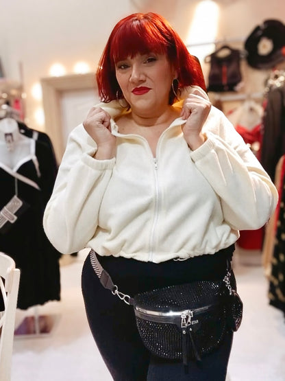 Vanilla Plus Size Crop Sherpa Jacket by Run Free by Vee