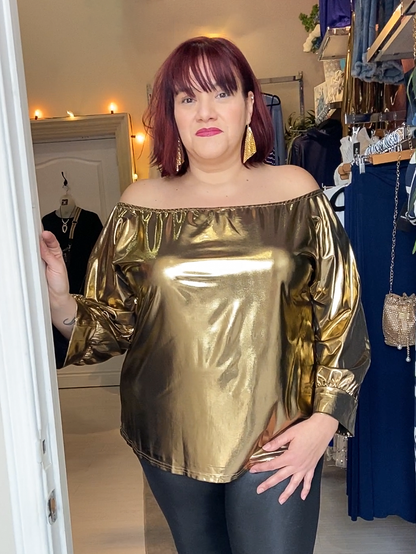 Jenna Plus Size Metallic Top