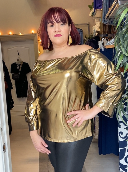 Jenna Plus Size Metallic Top