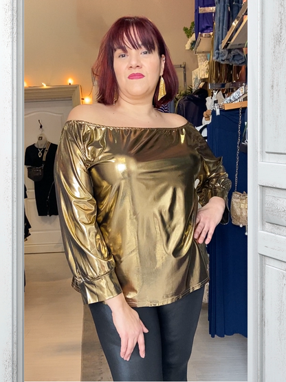 Jenna Plus Size Metallic Top