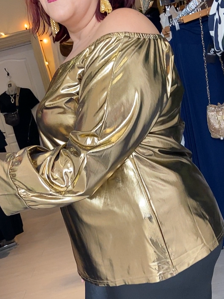 Jenna Plus Size Metallic Top