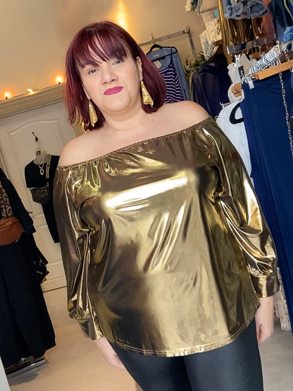 Jenna Plus Size Metallic Top