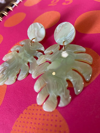 Leavy Green Dangle Earrings