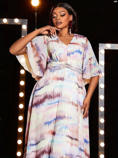 Jayla Plus Size Chiffon Evening Gown