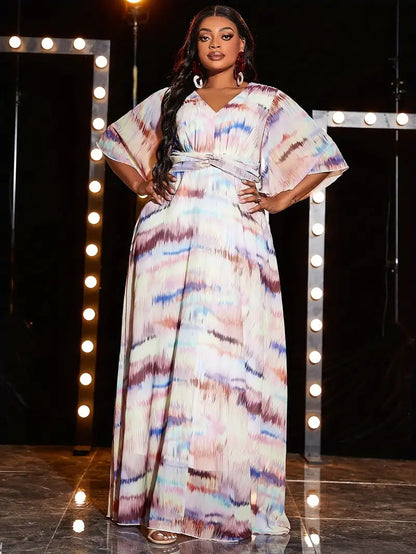 Jayla Plus Size Chiffon Evening Gown