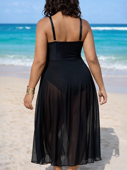 La Playa Luxe Plus Size Swimsuit Set, plus size swimwear, alternate view
