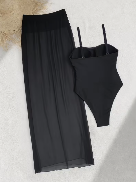 La Playa Luxe Plus Size Swimsuit Set, plus size swimwear, product view