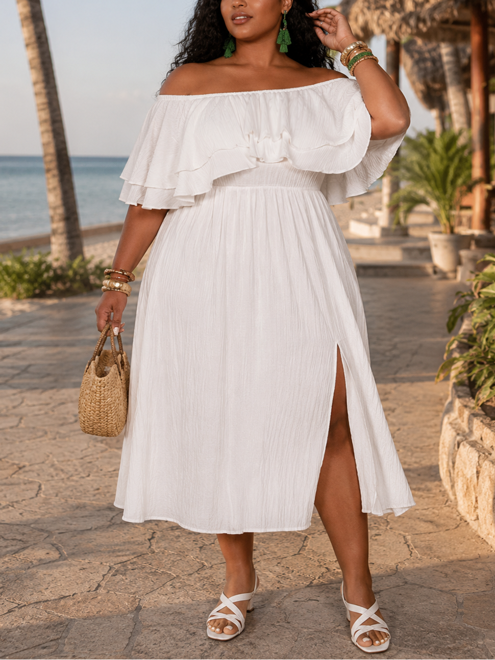 Marly Off Shoulder Plus Size Dress