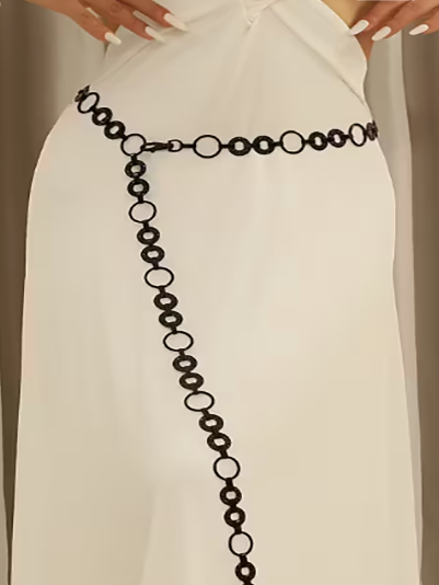 Metal Circle Disc Belt, belt, alternate view