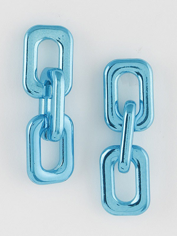 Metallic Chain Drop Earrings, earrings, front view