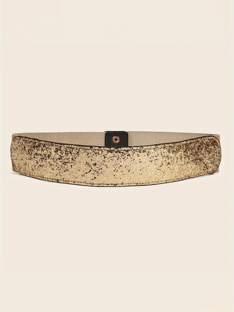 Metallic Glitter Plus Size Belt, belt, styled view