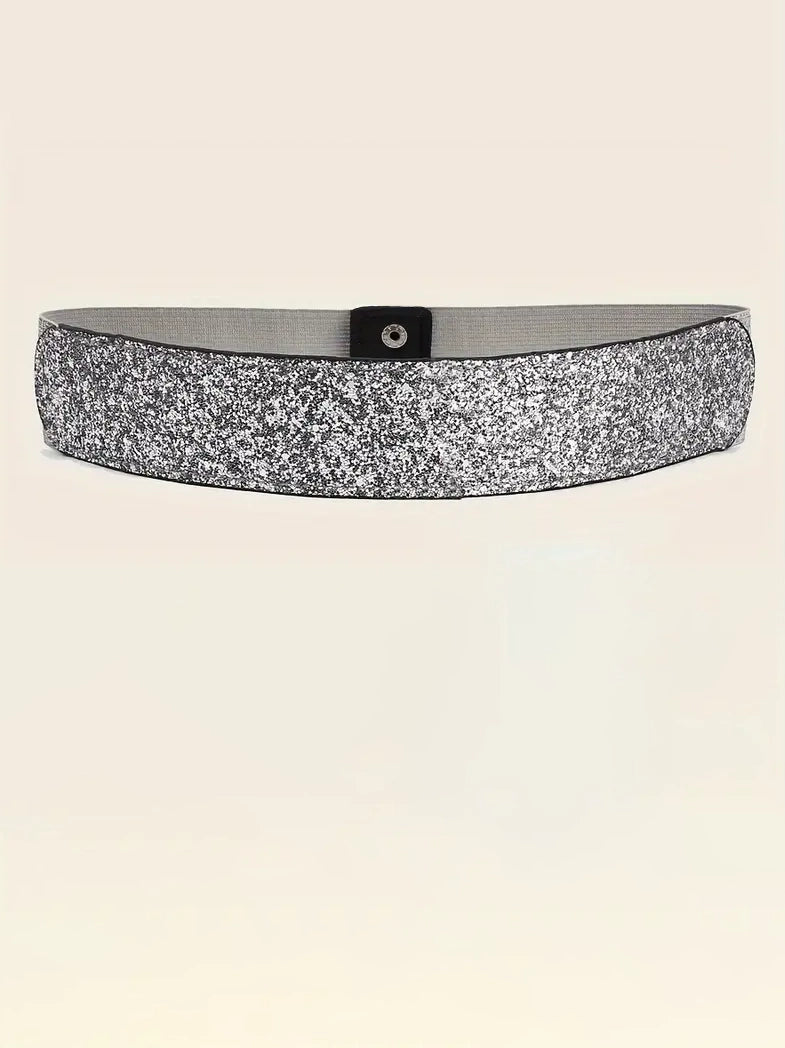 Metallic Glitter Plus Size Belt, belt, alternate view