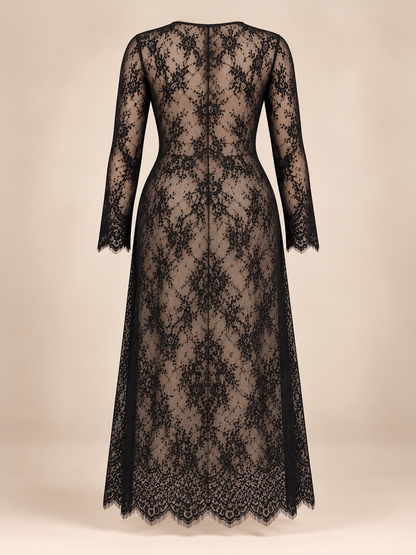 Midnight Elegance Plus Size Lace Overlay
