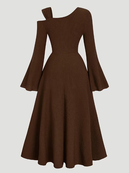 Mocha Belle Asymmetrical Plus Size Dress