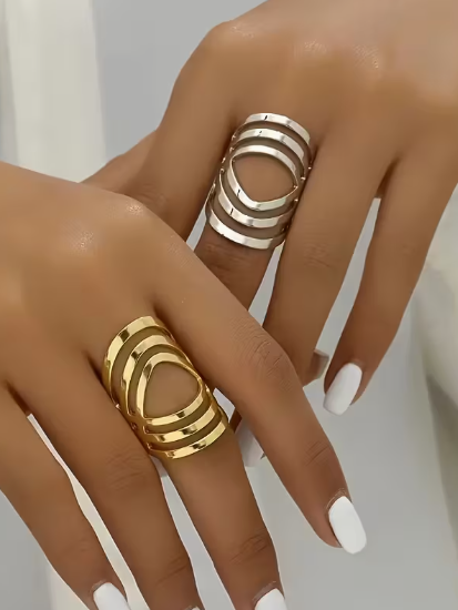 Modern Sculptural Open Band Ring, ring, detail view