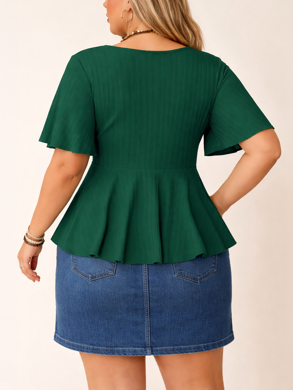 Monica V-Neck Plus Size Top, plus size top, alternate view
