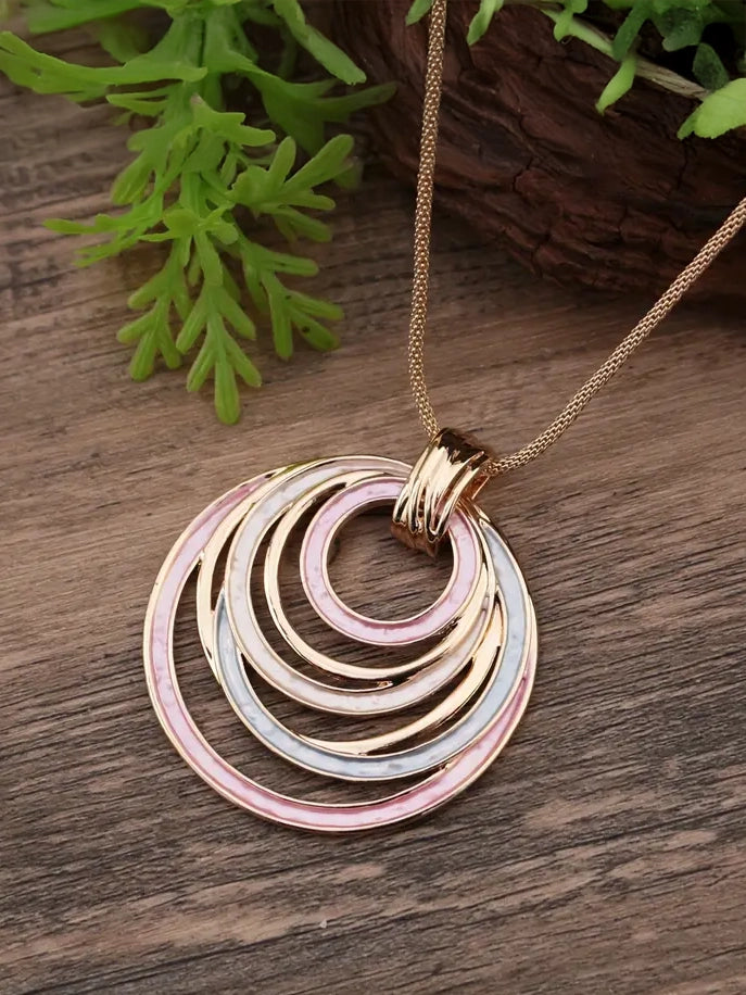 Multi-Circle Pendant Necklace, necklace, alternate view