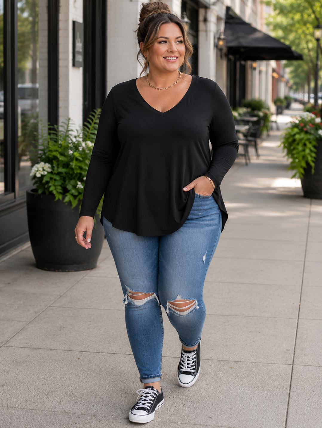 Neva Long Sleeve Plus Size Top
