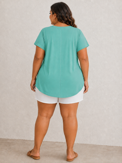 Neva Perfect Plus Size T-shirt in Aqua