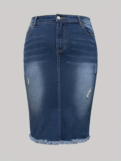 Nia Plus Size Jean Skirt