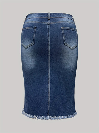 Nia Plus Size Jean Skirt