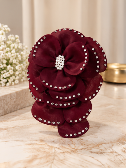 Oversized Flower with Rhinestones
