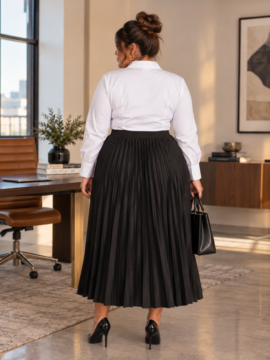 Paloma Pleated Plus Size Skirt