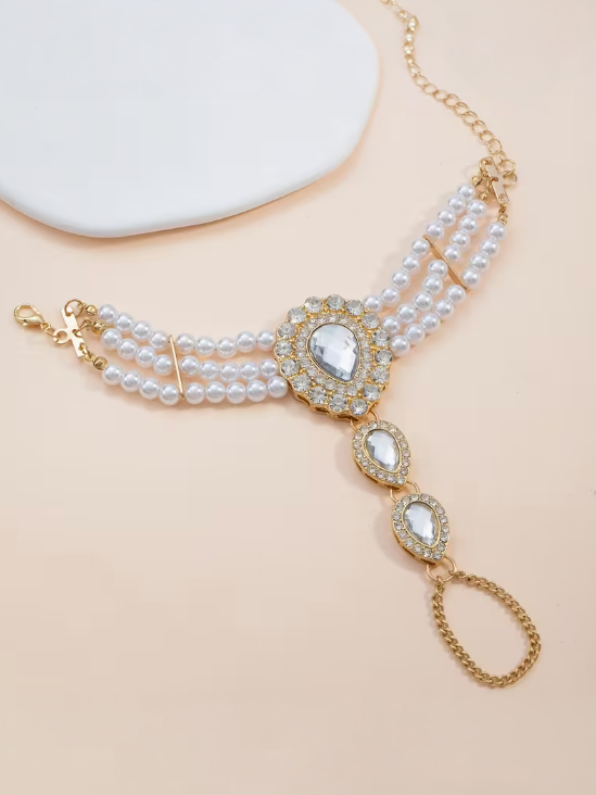 Pearl & Shine Statement Bracelet & Ring alternate view