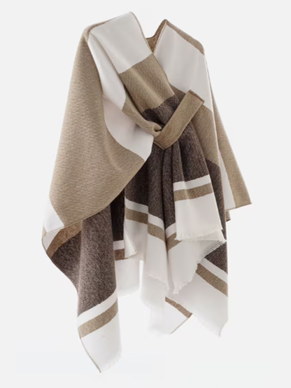 Plaid Scarf Blanket Cape
