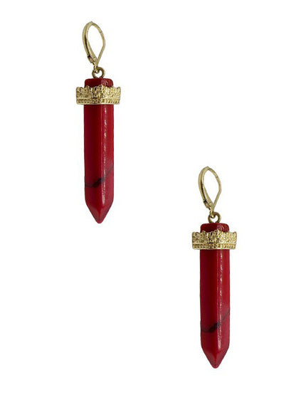 Prism Gemstone Dangle Earrings, earrings, front view