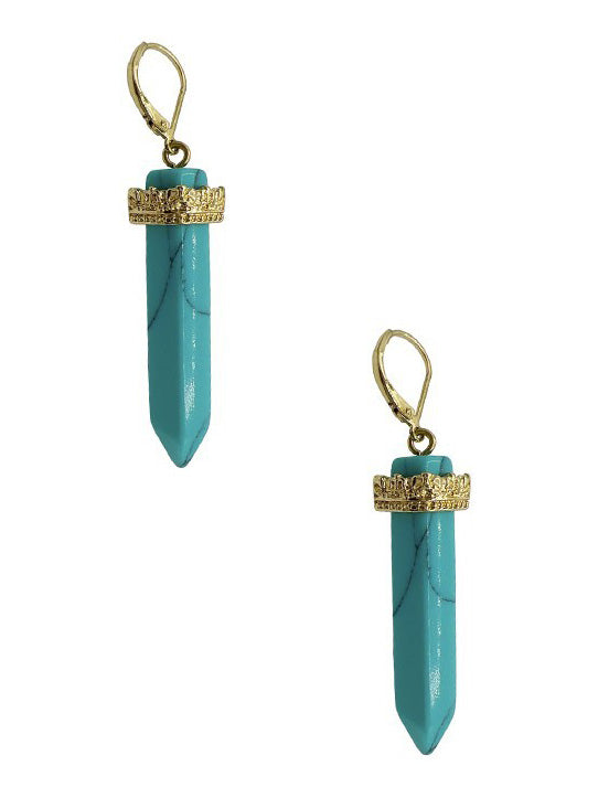 Prism Gemstone Dangle Earrings, earrings, alternate view